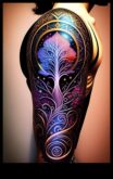 Debesu audekli Kosmisks piedzīvojums cauri valdzinošiem un unikāliem tetovējumiem